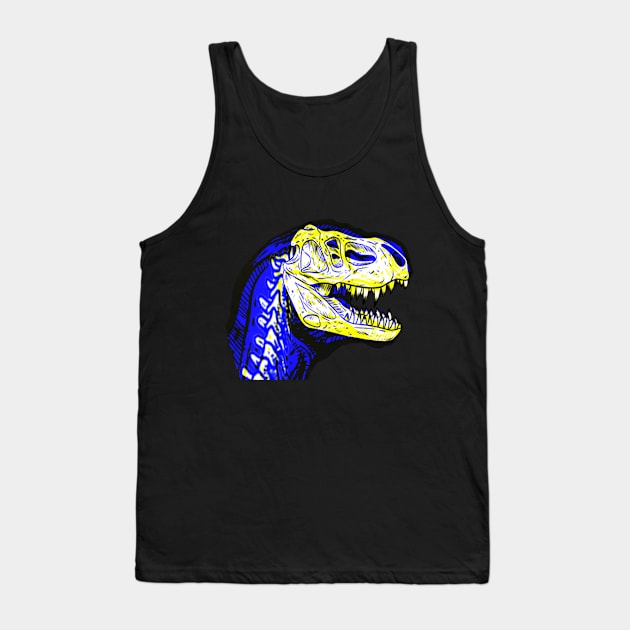 T-Rex Interactive Yellow&Blue Filter T-Shirt By Red&Blue Tank Top by RedAndBlue